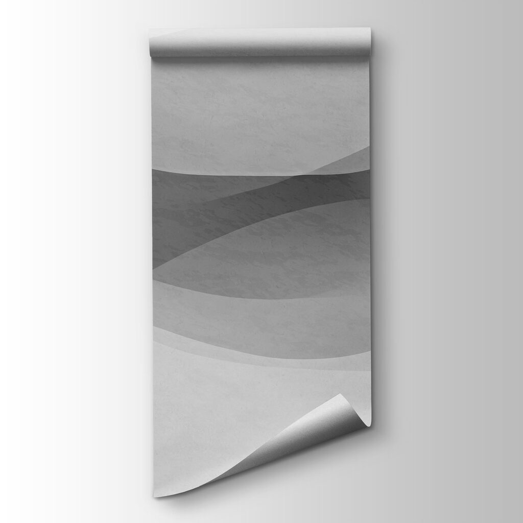 White background with black and white waves