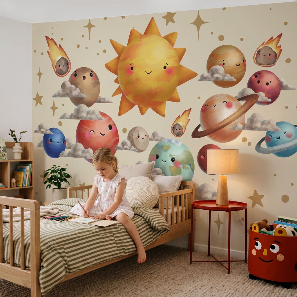 Cartoon planets in the sky Cartoon planets in the sky
