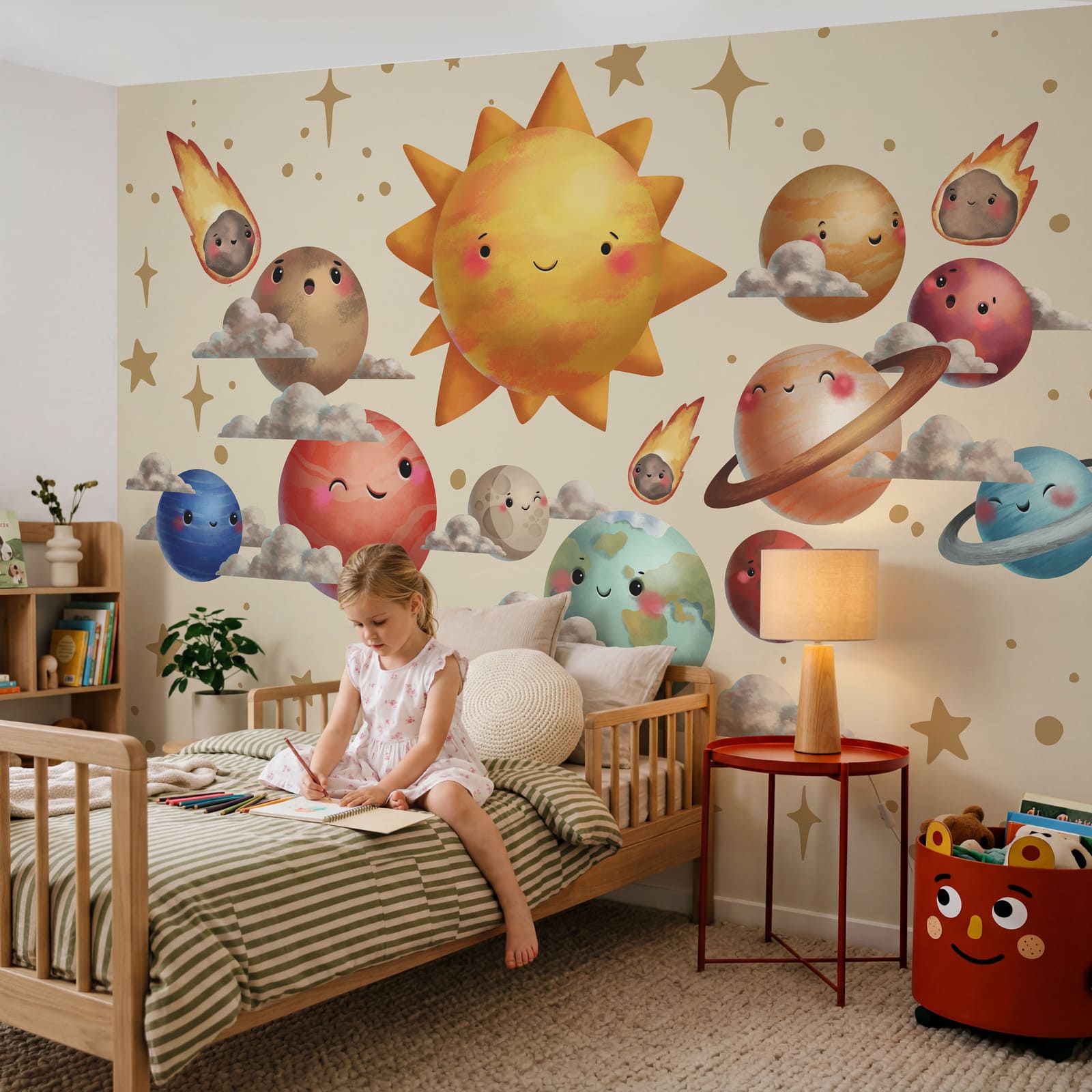 Cartoon planets in the sky Cartoon planets in the sky
