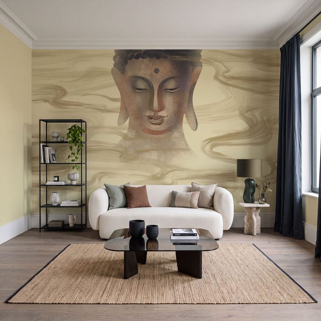 Painting of a buddha head Painting of a buddha head
