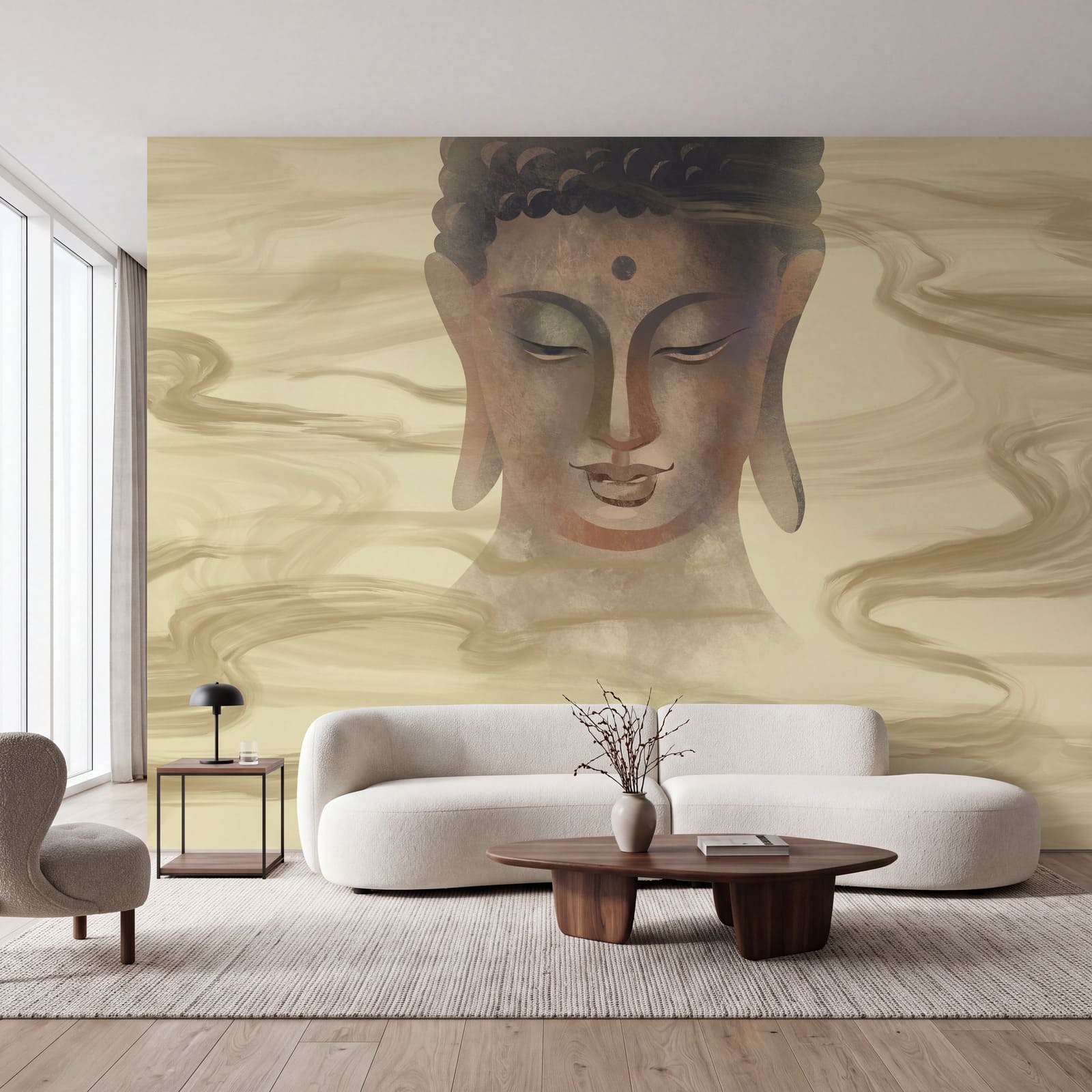 Painting of a buddha head Painting of a buddha head