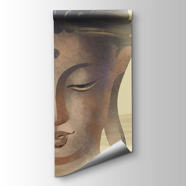 Painting of a buddha head Painting of a buddha head
