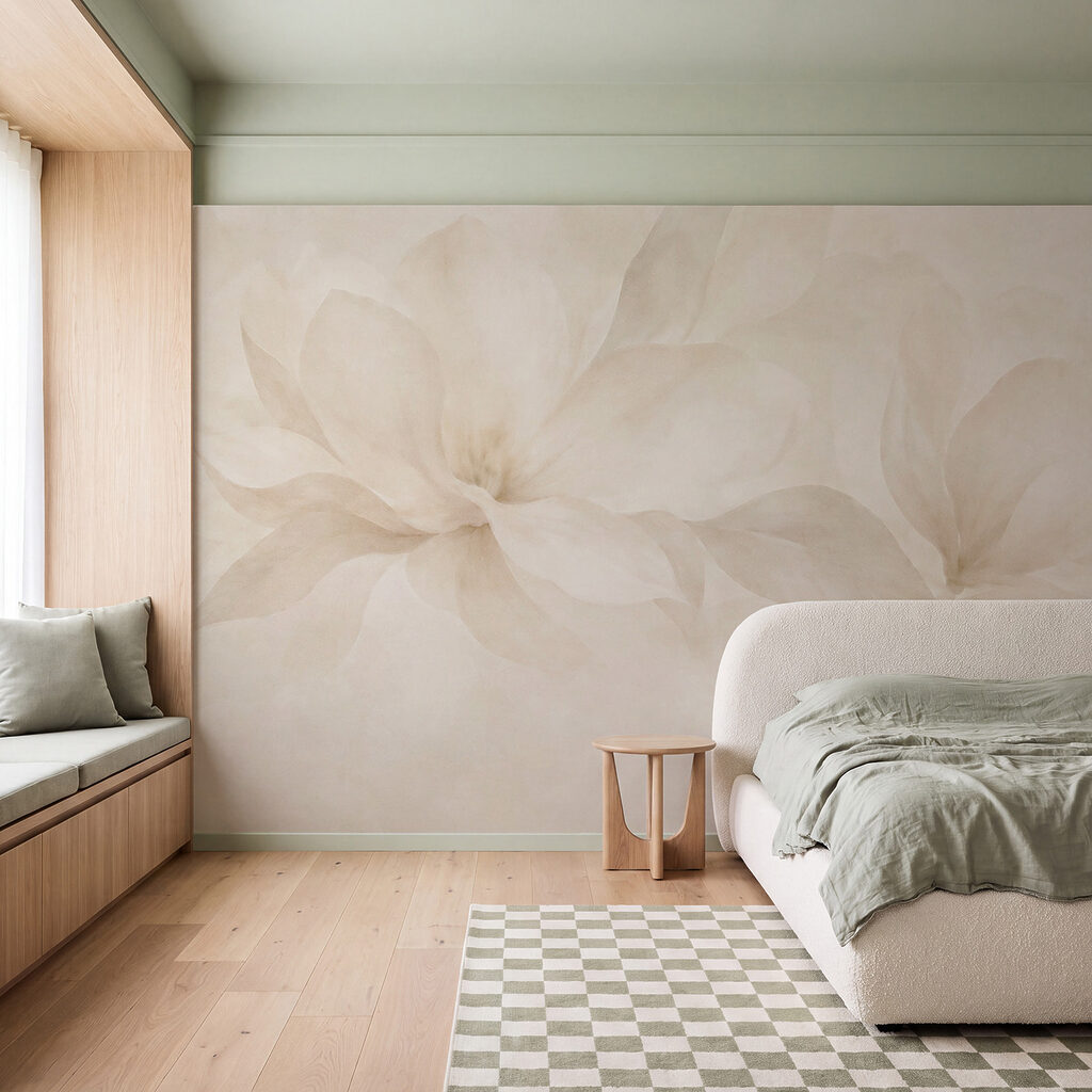 Wall mural Soft blooms in gentle tones (SKU: t01057)