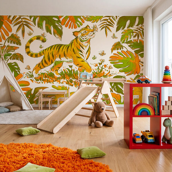 Wall mural Tiger with butterflies in its mouth (SKU: t01032v1) Wall mural Tiger with butterflies in its mouth (SKU: t01032v1)