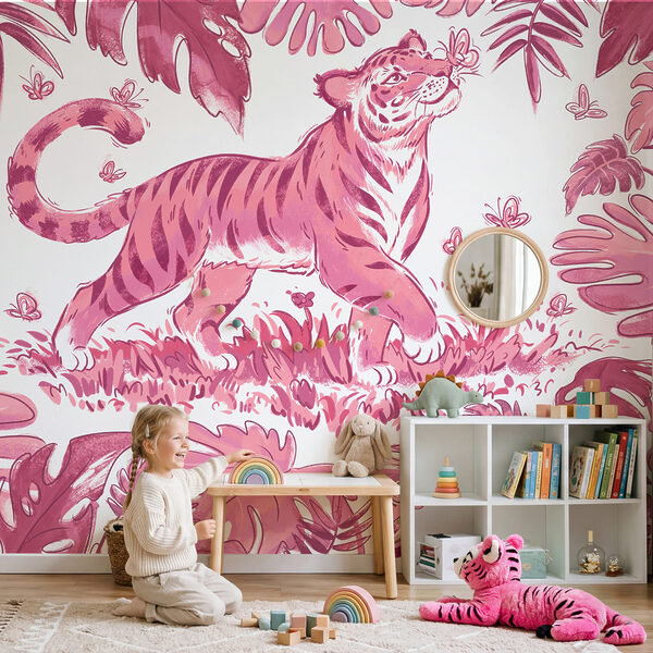 Wall mural Tiger with butterflies in its mouth (SKU: t01032v4) Wall mural Tiger with butterflies in its mouth (SKU: t01032v4)