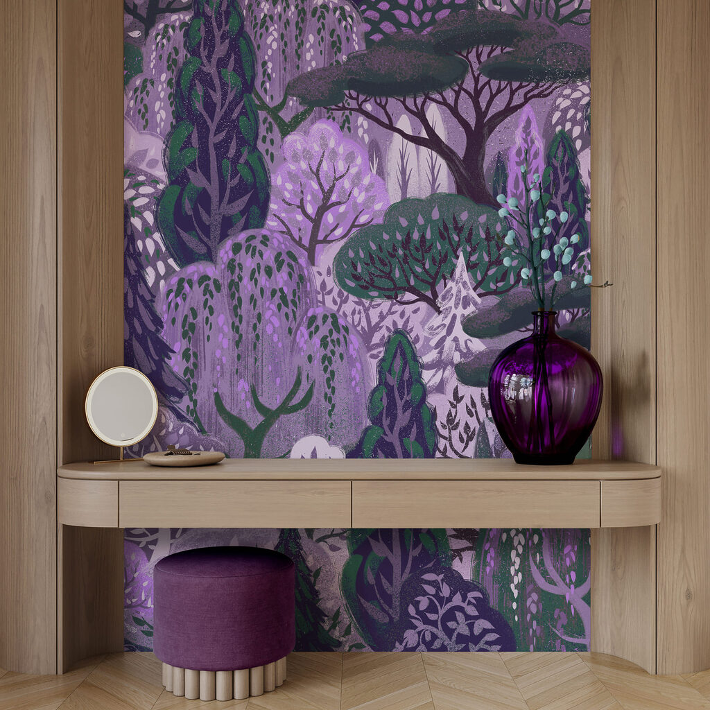 Wall mural Purple and green trees (SKU: t01033v1) Wall mural Purple and green trees (SKU: t01033v1)