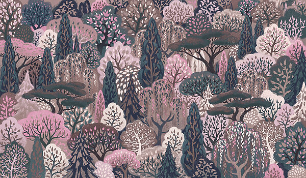Wall mural Group of trees in a forest (SKU: t01033v2) Wall mural Group of trees in a forest (SKU: t01033v2)