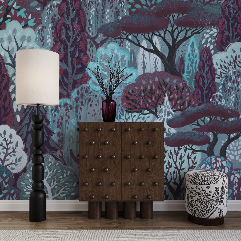 Wall mural Group of trees in a forest (SKU: t01033v4)