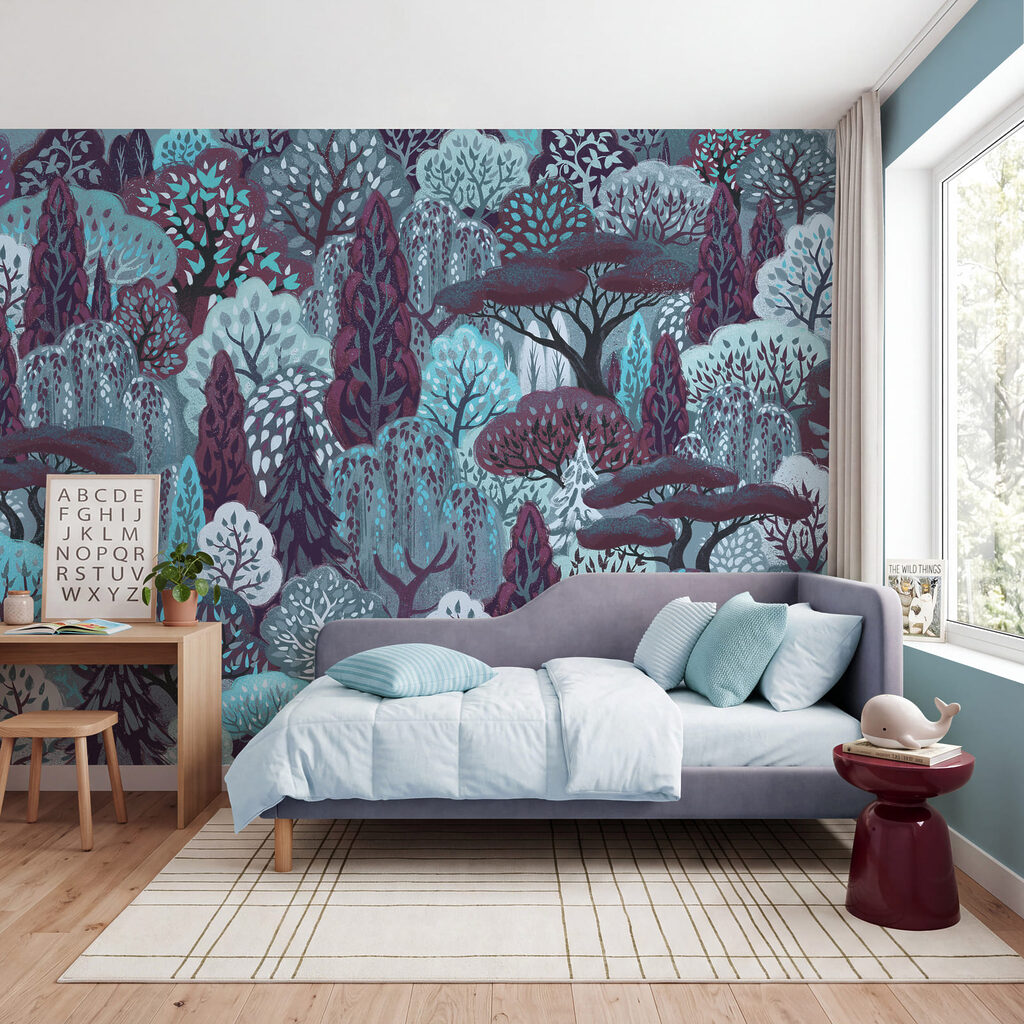 Wall mural Group of trees in a forest (SKU: t01033v4)