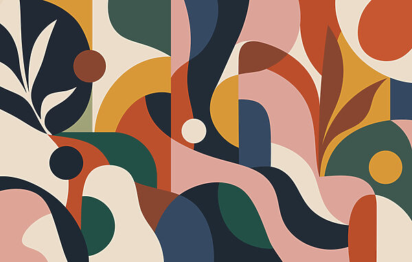 Wall mural Colorful art with different shapes (SKU: t01036) Wall mural Colorful art with different shapes (SKU: t01036)