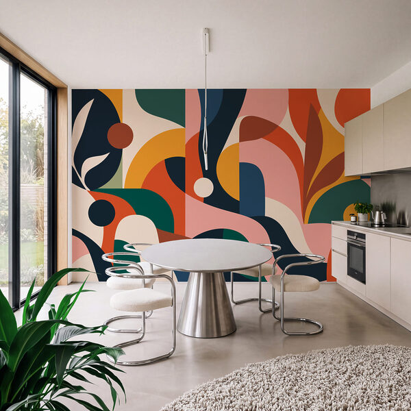 Wall mural Colorful art with different shapes (SKU: t01036) Wall mural Colorful art with different shapes (SKU: t01036)