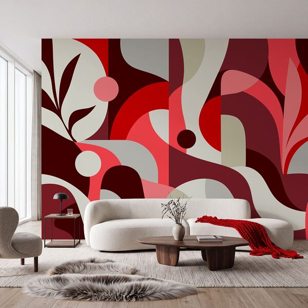 Wall mural Colorful art piece with a face and a flower (SKU: t01036v1) Wall mural Colorful art piece with a face and a flower (SKU: t01036v1)