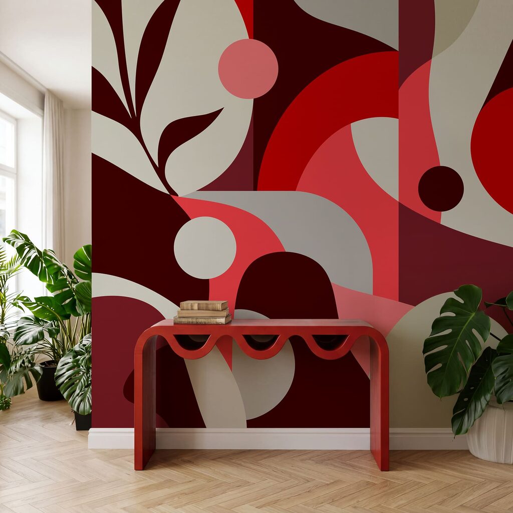 Wall mural Colorful art piece with a face and a flower (SKU: t01036v1) Wall mural Colorful art piece with a face and a flower (SKU: t01036v1)