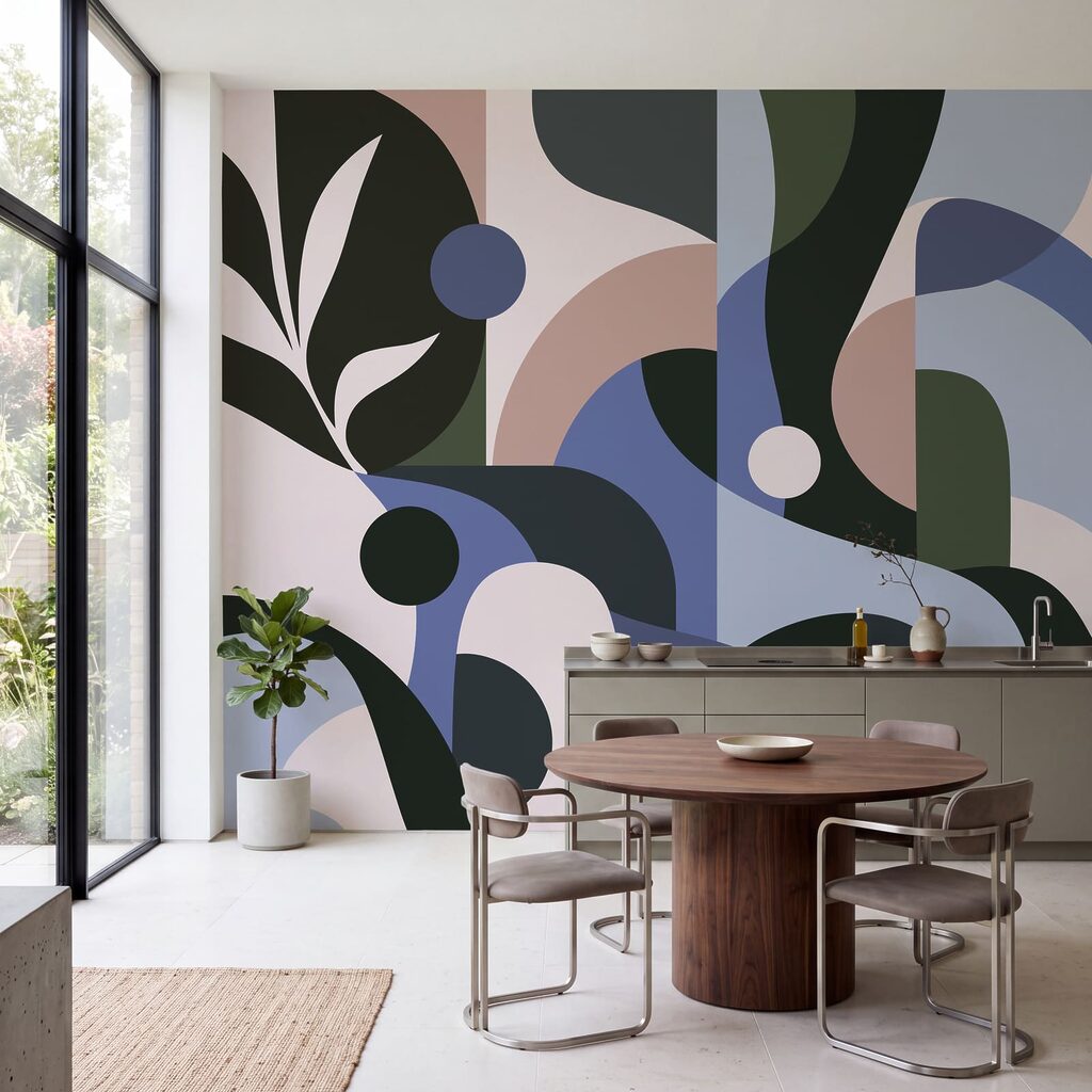 Wall mural Colorful art with circles and lines (SKU: t01036v3) Wall mural Colorful art with circles and lines (SKU: t01036v3)