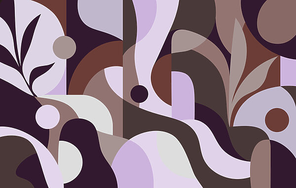 Wall mural Colorful art with curved shapes (SKU: t01036v4) Wall mural Colorful art with curved shapes (SKU: t01036v4)