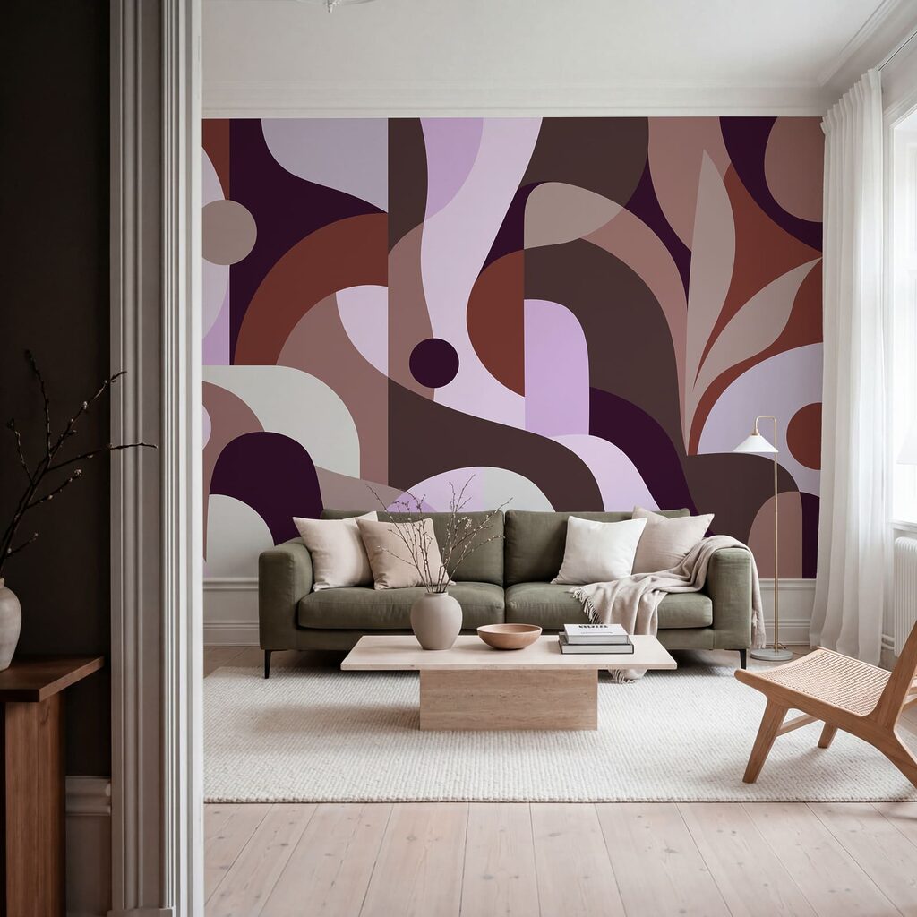 Wall mural Colorful art with curved shapes (SKU: t01036v4) Wall mural Colorful art with curved shapes (SKU: t01036v4)