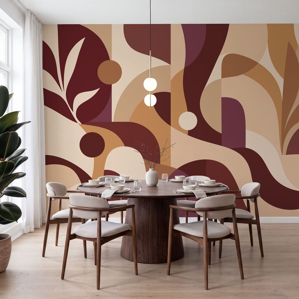 Wall mural Colorful art with curved lines and circles (SKU: t01036v6) Wall mural Colorful art with curved lines and circles (SKU: t01036v6)
