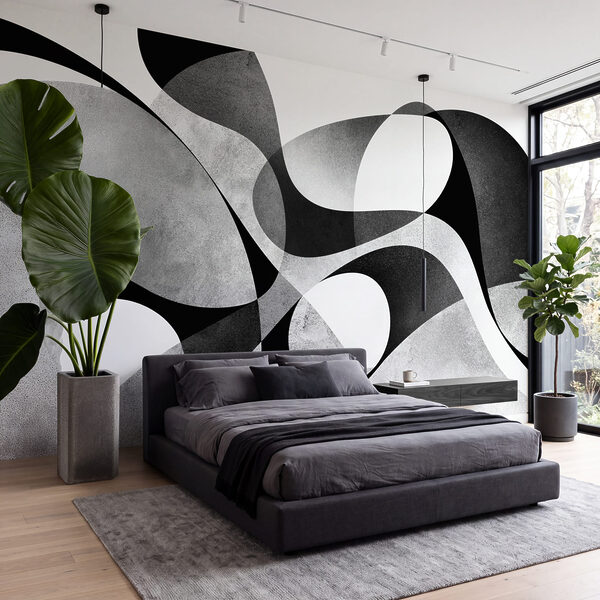 Wall mural Black and white art (SKU: t01037) Wall mural Black and white art (SKU: t01037)