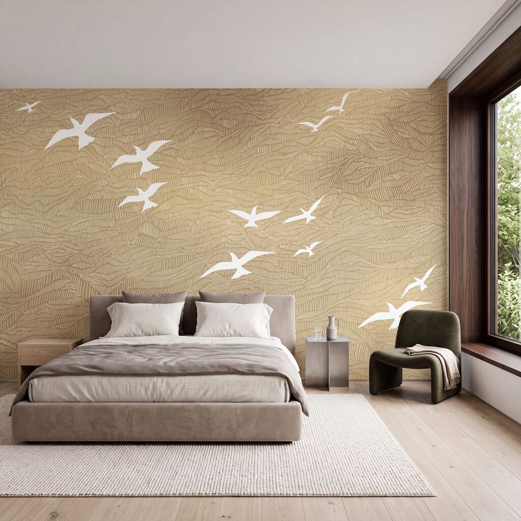 Wall mural Group of birds flying in the sky (SKU: t01092) Wall mural Group of birds flying in the sky (SKU: t01092)