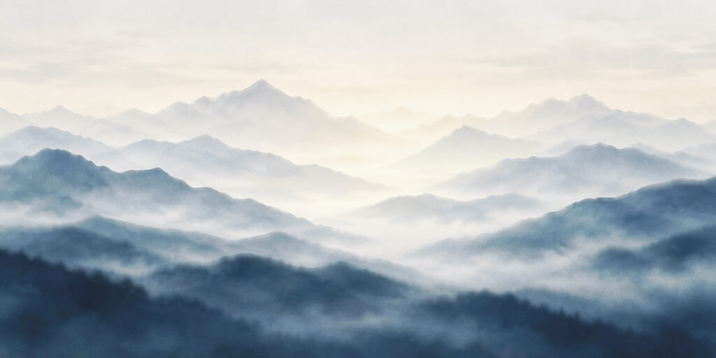 Wall mural Foggy mountain range (SKU: t01065)