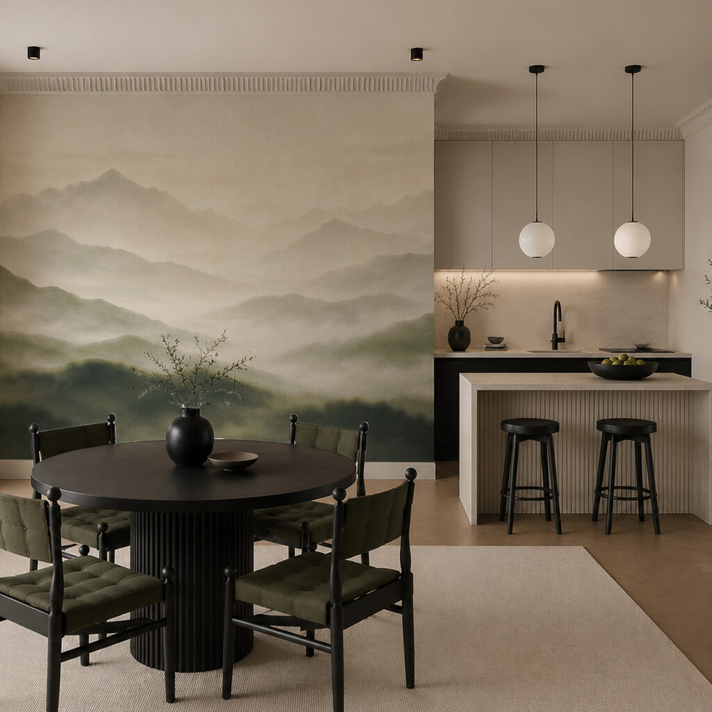 Wall mural Foggy mountain range (SKU: t01065v1) Wall mural Foggy mountain range (SKU: t01065v1)