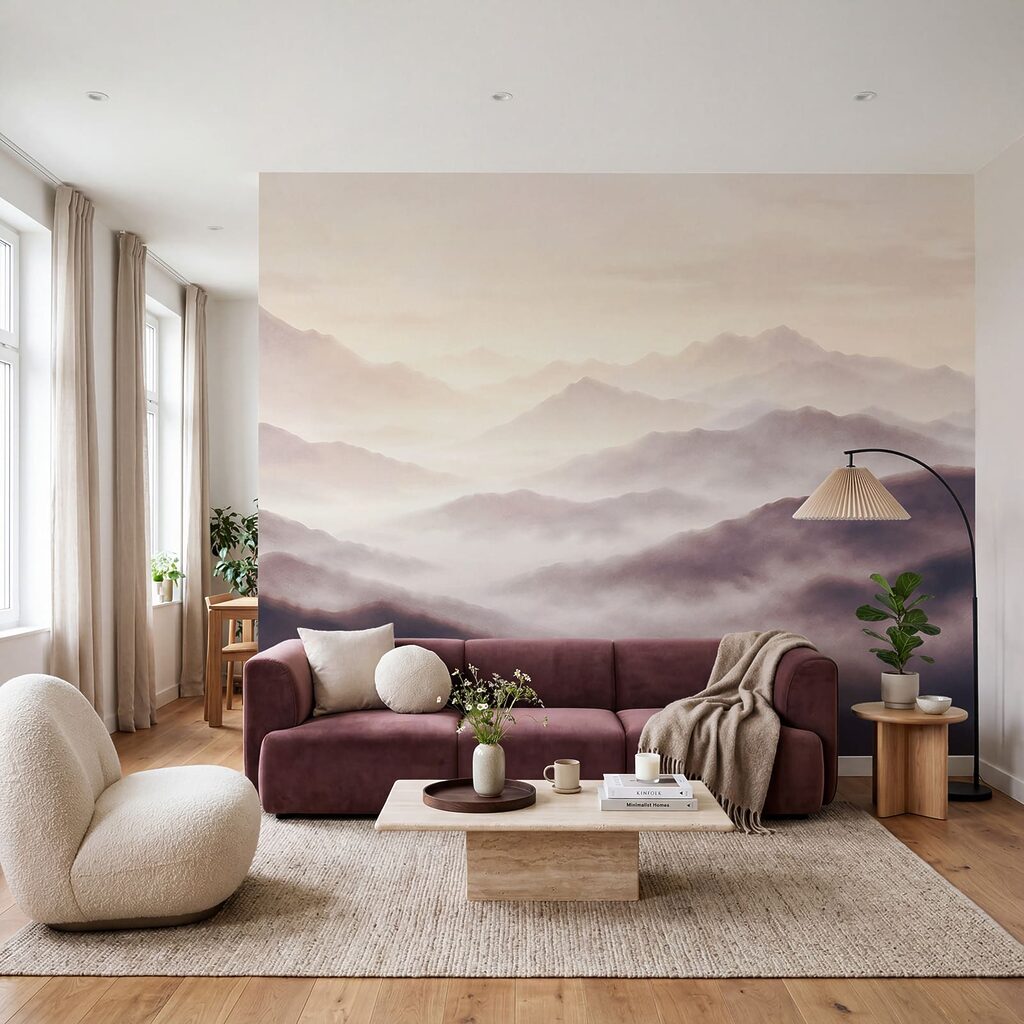Wall mural Foggy mountain range (SKU: t01065v2) Wall mural Foggy mountain range (SKU: t01065v2)