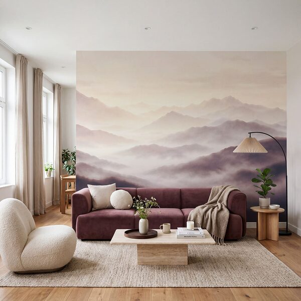 Wall mural Foggy mountain range (SKU: t01065v2) Wall mural Foggy mountain range (SKU: t01065v2)