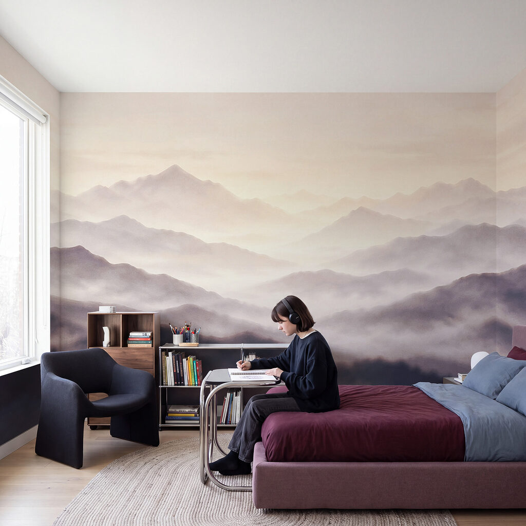 Wall mural Foggy mountain range (SKU: t01065v2) Wall mural Foggy mountain range (SKU: t01065v2)