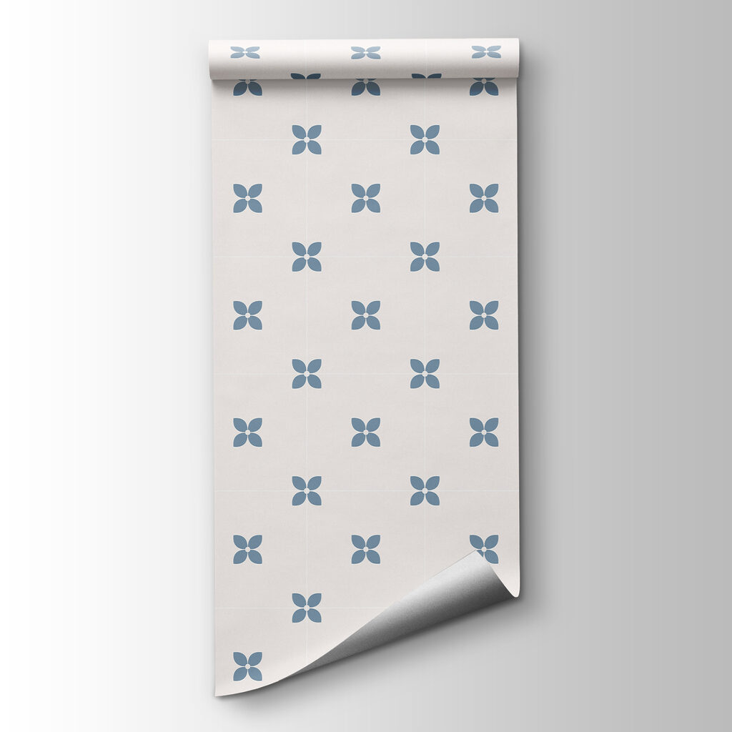 Wall mural Pattern of blue and white flowers (SKU: t01066v2) Wall mural Pattern of blue and white flowers (SKU: t01066v2)