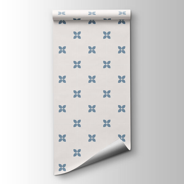Wall mural Pattern of blue and white flowers (SKU: t01066v2) Wall mural Pattern of blue and white flowers (SKU: t01066v2)