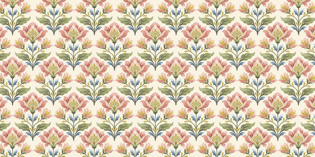 Wall mural Pattern of flowers on a white background (SKU: t01094) Wall mural Pattern of flowers on a white background (SKU: t01094)