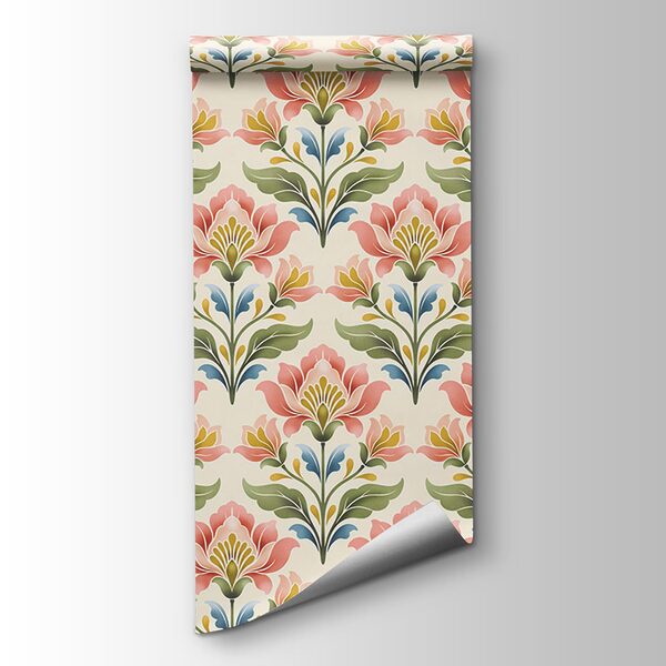 Wall mural Pattern of flowers on a white background (SKU: t01094) Wall mural Pattern of flowers on a white background (SKU: t01094)