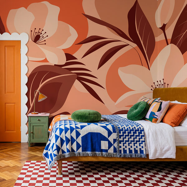 Wall mural Blooming beauty in warm hues (SKU: t01045v4)