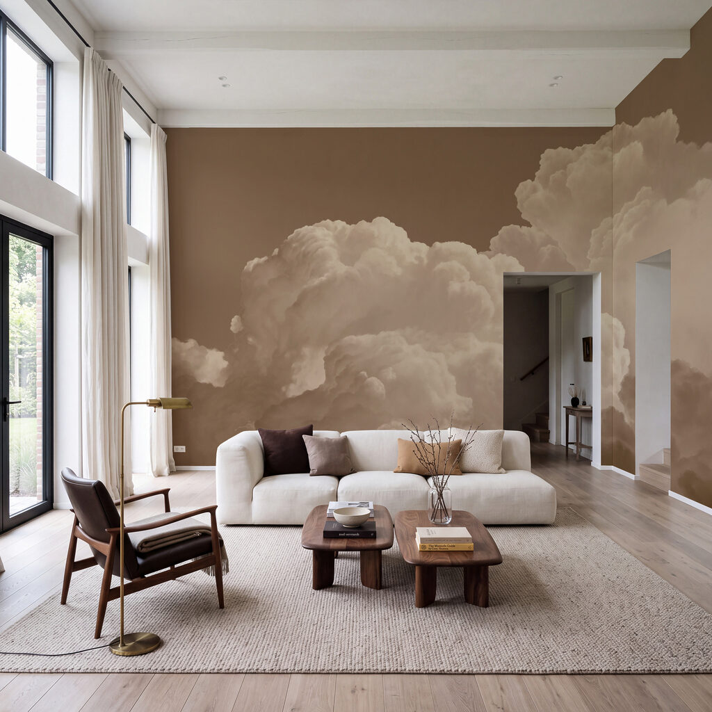 Wall mural Large white clouds in the sky (SKU: t01046v2) Wall mural Large white clouds in the sky (SKU: t01046v2)
