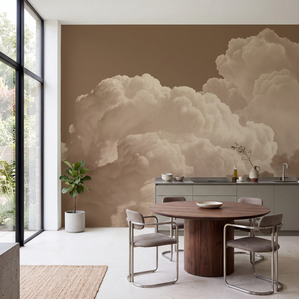 Wall mural Large white clouds in the sky (SKU: t01046v2) Wall mural Large white clouds in the sky (SKU: t01046v2)