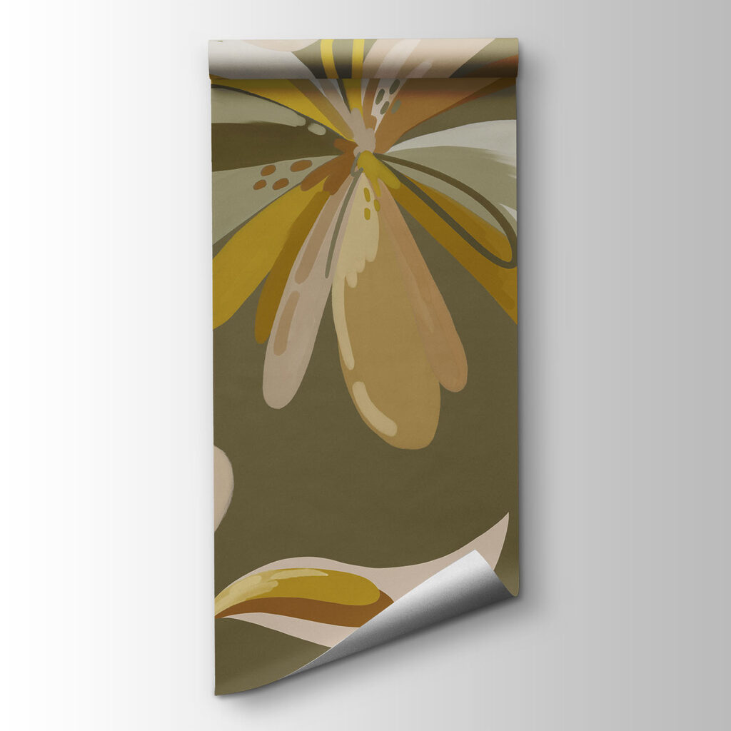 Wall mural Pattern of flowers and leaves (SKU: t01059v1) Wall mural Pattern of flowers and leaves (SKU: t01059v1)