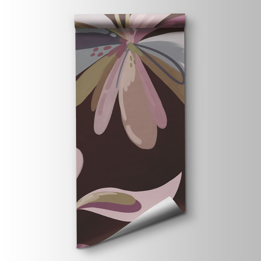 Wall mural Pattern of flowers on a brown background (SKU: t01059v2) Wall mural Pattern of flowers on a brown background (SKU: t01059v2)