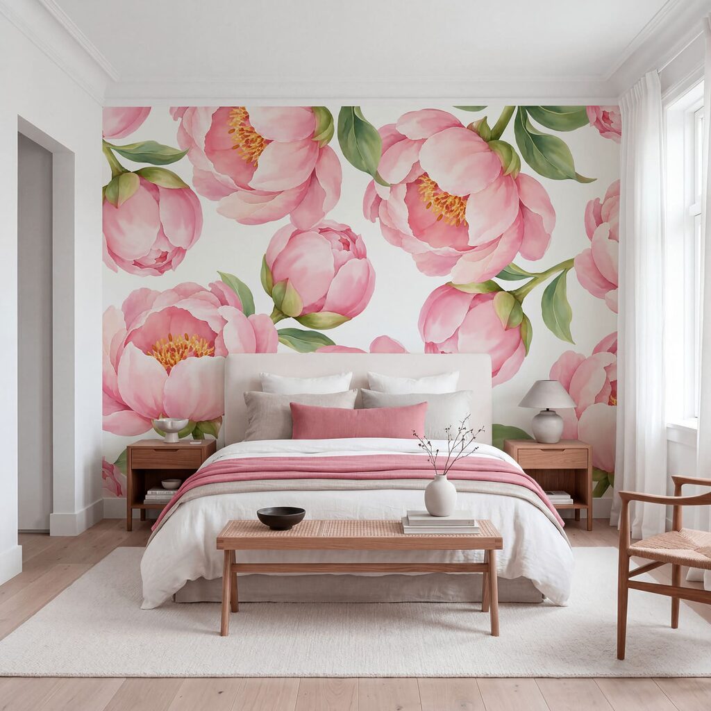 Wall mural Pattern of pink flowers (SKU: t01096) Wall mural Pattern of pink flowers (SKU: t01096)