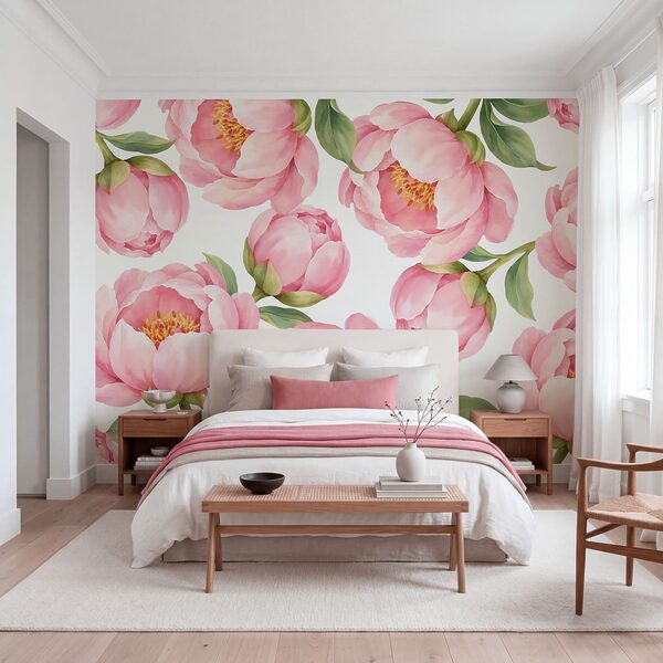 Wall mural Pattern of pink flowers (SKU: t01096) Wall mural Pattern of pink flowers (SKU: t01096)