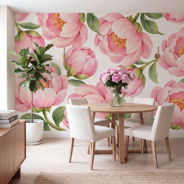 Wall mural Pattern of pink flowers (SKU: t01096) Wall mural Pattern of pink flowers (SKU: t01096)