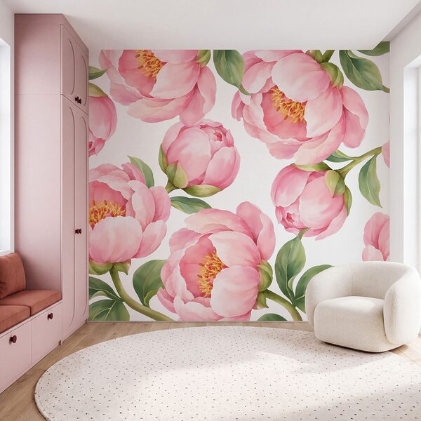Wall mural Pattern of pink flowers (SKU: t01096) Wall mural Pattern of pink flowers (SKU: t01096)