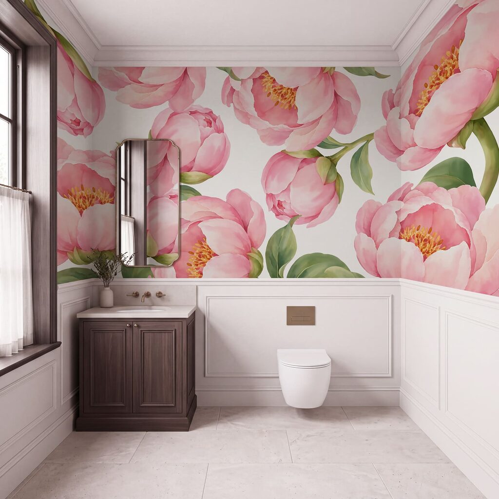 Wall mural Pattern of pink flowers (SKU: t01096) Wall mural Pattern of pink flowers (SKU: t01096)
