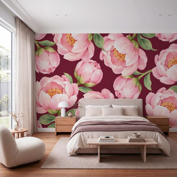 Wall mural Pattern of pink flowers (SKU: t01096v1) Wall mural Pattern of pink flowers (SKU: t01096v1)