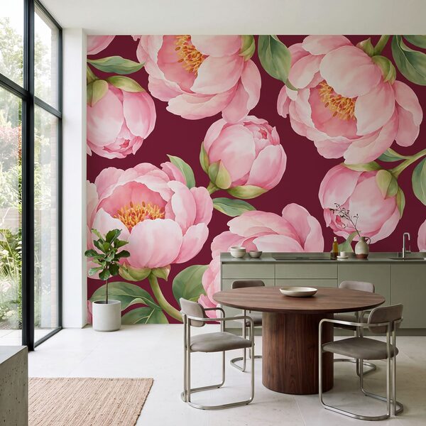 Wall mural Pattern of pink flowers (SKU: t01096v1) Wall mural Pattern of pink flowers (SKU: t01096v1)