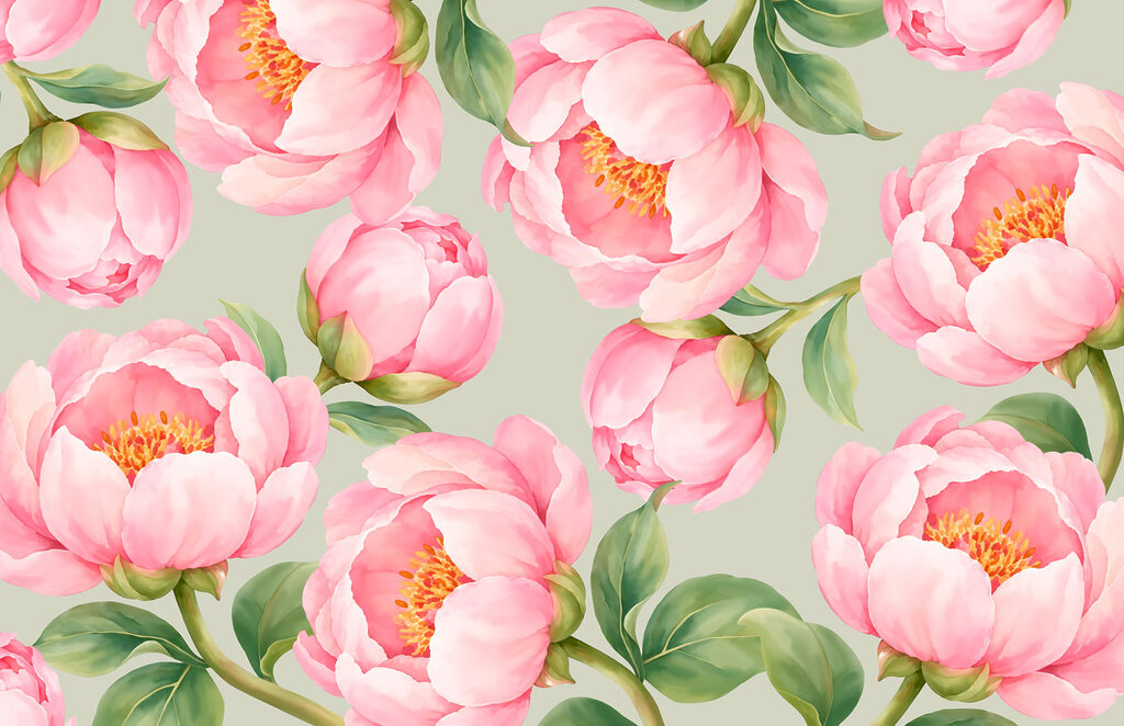 Wall mural Pattern of pink flowers (SKU: t01096v2) Wall mural Pattern of pink flowers (SKU: t01096v2)