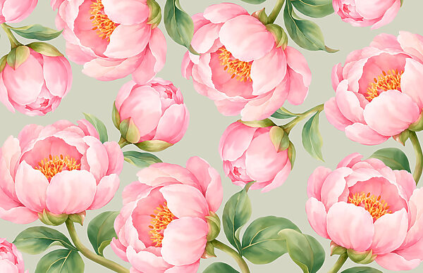 Wall mural Pattern of pink flowers (SKU: t01096v2) Wall mural Pattern of pink flowers (SKU: t01096v2)