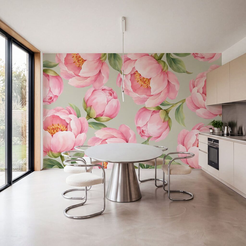 Wall mural Pattern of pink flowers (SKU: t01096v2) Wall mural Pattern of pink flowers (SKU: t01096v2)