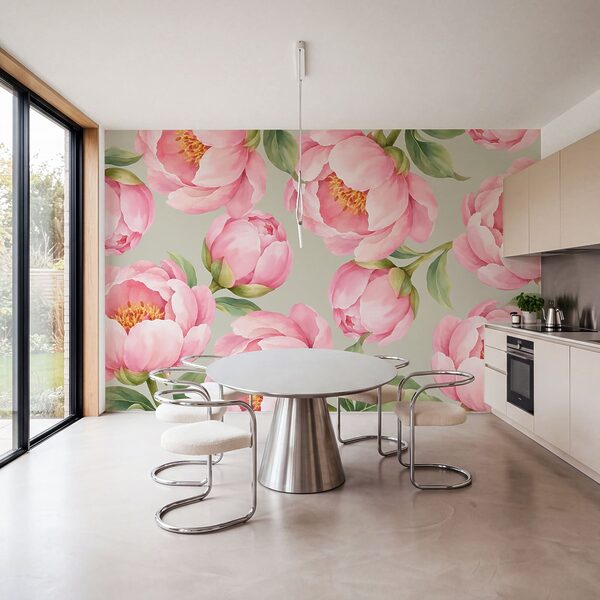 Wall mural Pattern of pink flowers (SKU: t01096v2) Wall mural Pattern of pink flowers (SKU: t01096v2)