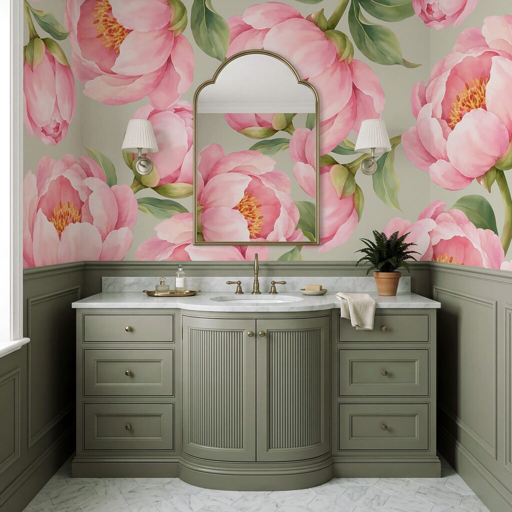 Wall mural Pattern of pink flowers (SKU: t01096v2) Wall mural Pattern of pink flowers (SKU: t01096v2)