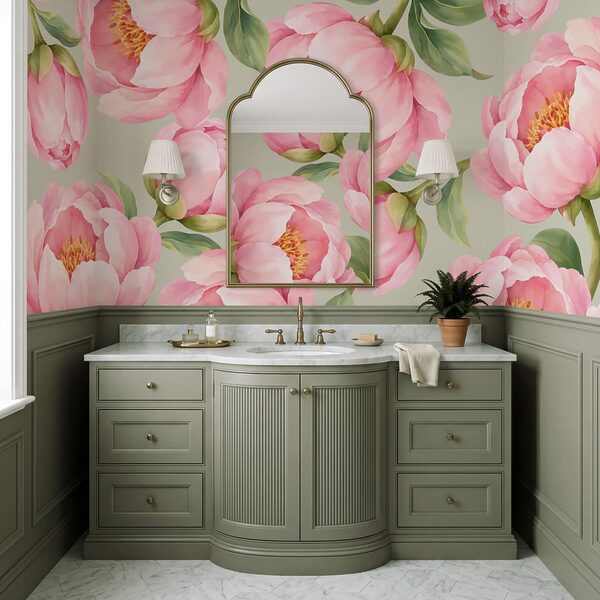 Wall mural Pattern of pink flowers (SKU: t01096v2) Wall mural Pattern of pink flowers (SKU: t01096v2)